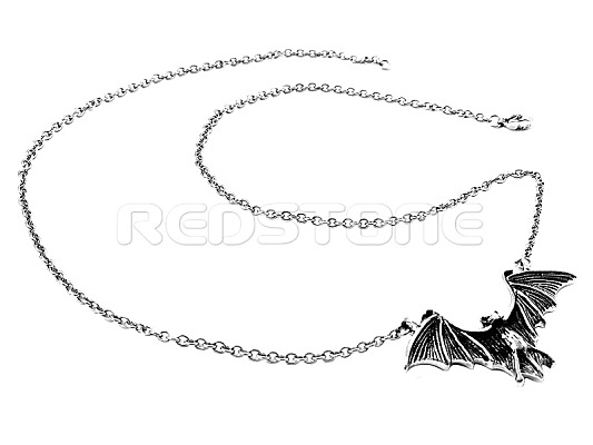 Oceľový náhrdelník s netopierom